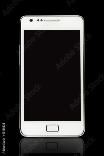 Smart Phone with a Blank Screen isolated on Black