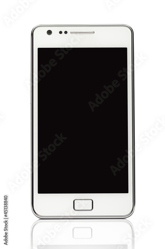 Smart Phone with a Blank Screen isolated on White