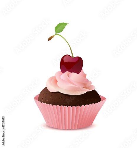 Cupcake mit Kirsche