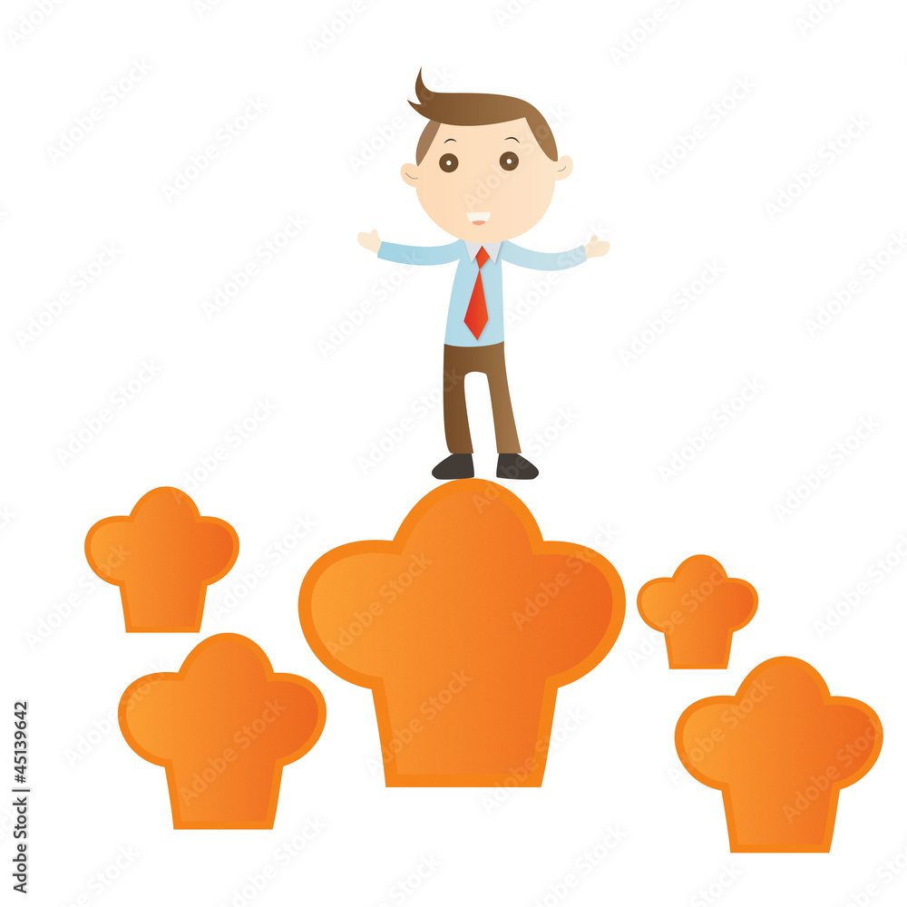 Businessman with cook on white background Businessman with cook on white background
