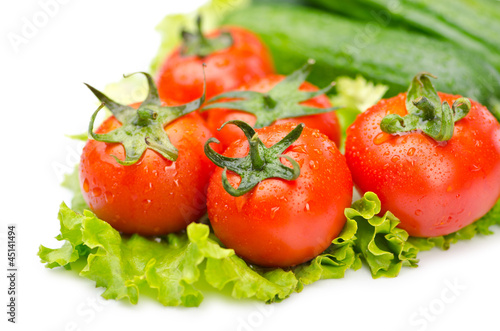 Cucumbers and tomatoes ready for salad