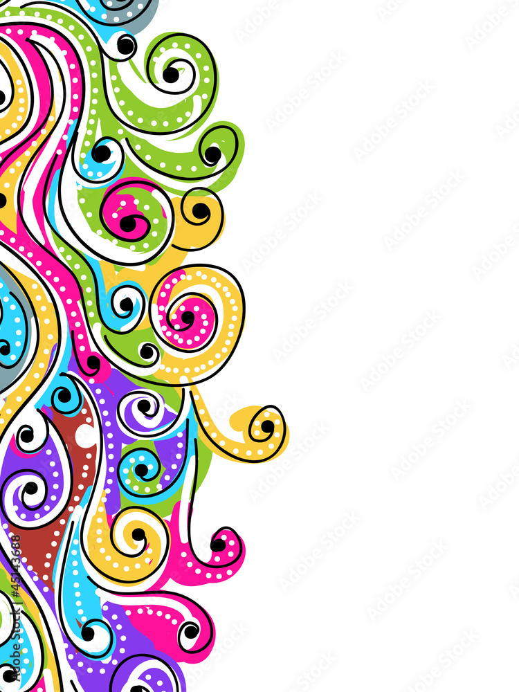 Wave hand drawn pattern for your design, abstract background