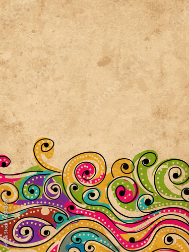 Wave hand drawn pattern grunge