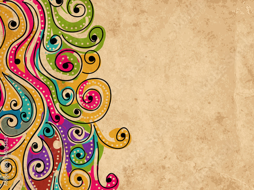 Wave hand drawn pattern grunge