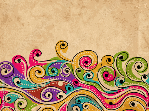 Wave hand drawn pattern grunge