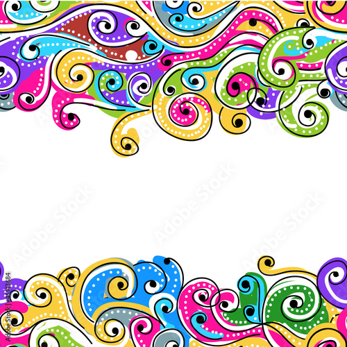 Seamless wave hand drawn pattern for your design