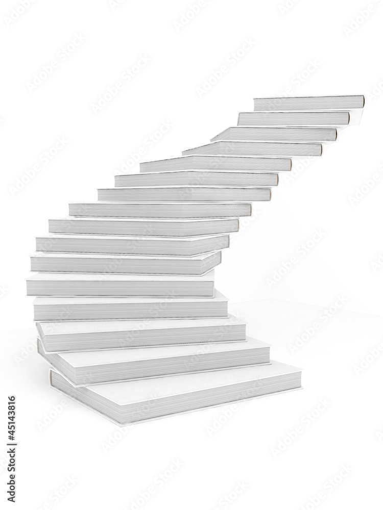 Treppe aus Büchern zum Erfolg 3D Treppe aus Büchern zum Erfolg 3D