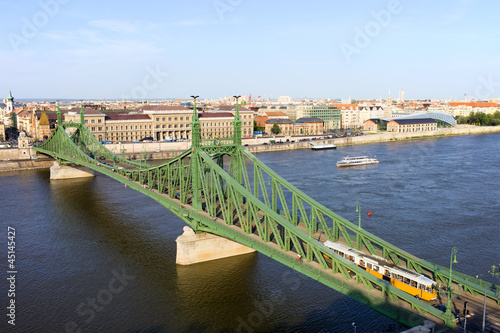 Liberty Bridge and Budapest Skyline