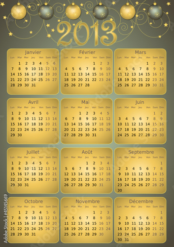 Calendrier 2013 simple - facilement éditable