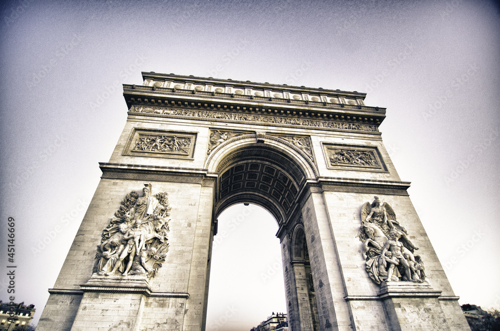 Architectural Detail of Triumph Arc in Paris