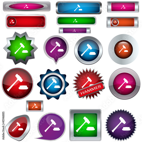 The buttons with the hammer judge