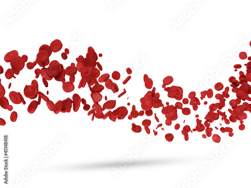Wave from Red Blood Cells isolated on white background