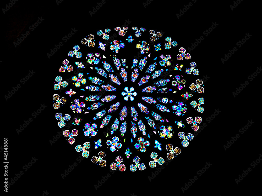Fototapeta premium The Rose Window of Santa Maria del Pi, Barcelona.