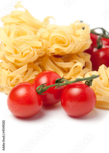 Tomatoes and pasta for fettuccini