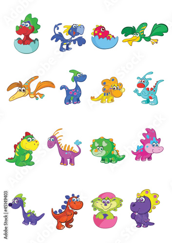 megaset of 16 cute and colorful baby dino's