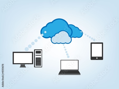 Cloud Drive Vector Illustration