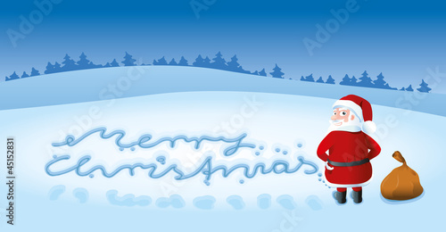 Christmas Card Santa pinkelt Merry Christmas