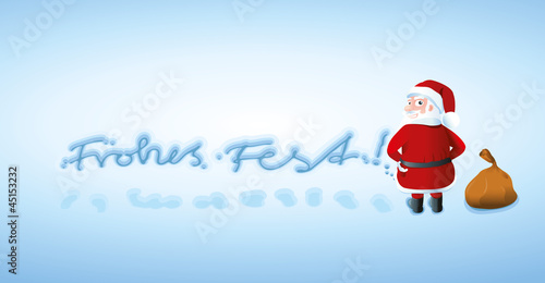 Weihnachtskarte Santa pinkelt Frohes Fest