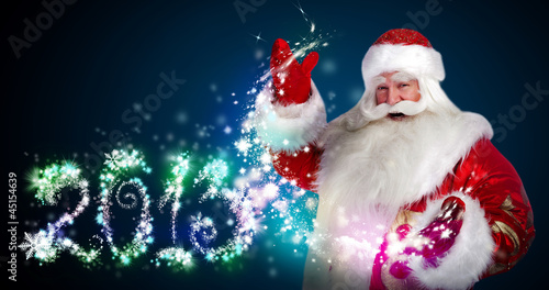 Santa Claus with 2013 new year number sign