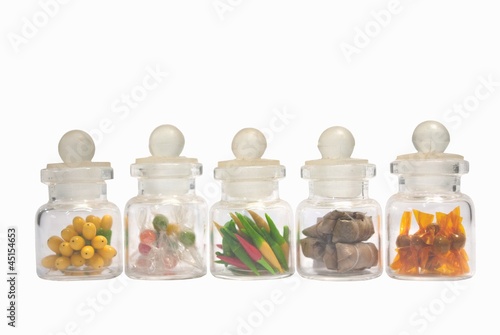 Mimic of food in little bottles