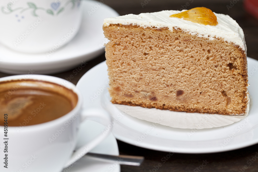 Espresso coffee with cake Espresso coffee with cake