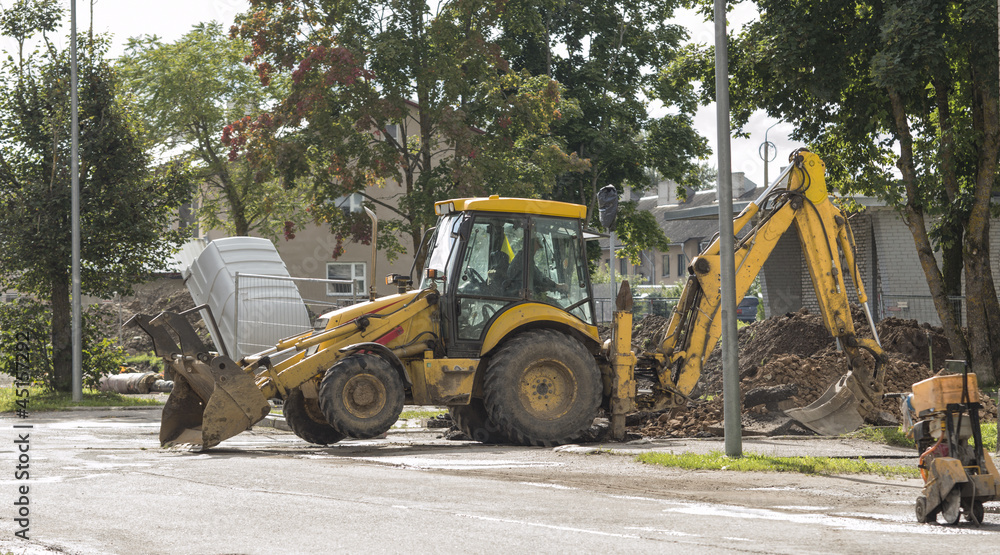 excavator at work excavator at work