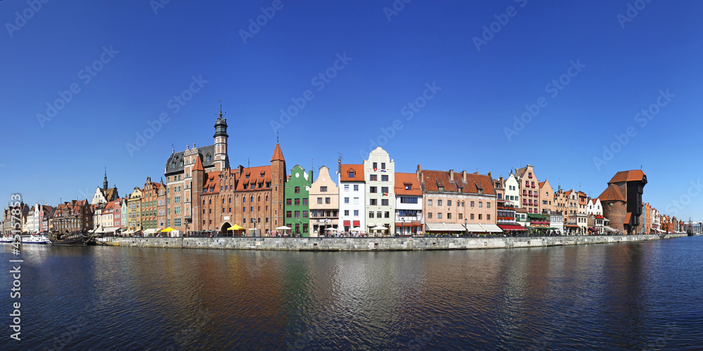 Panoramic view of City of Gdansk (Danzig), Poland