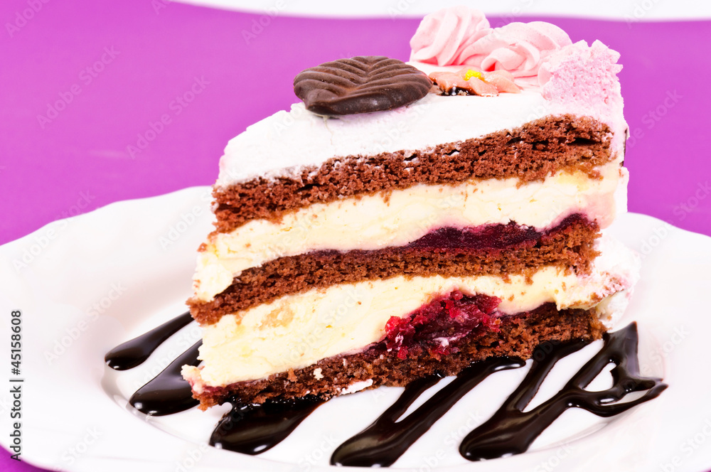 Cake on plate Cake on plate