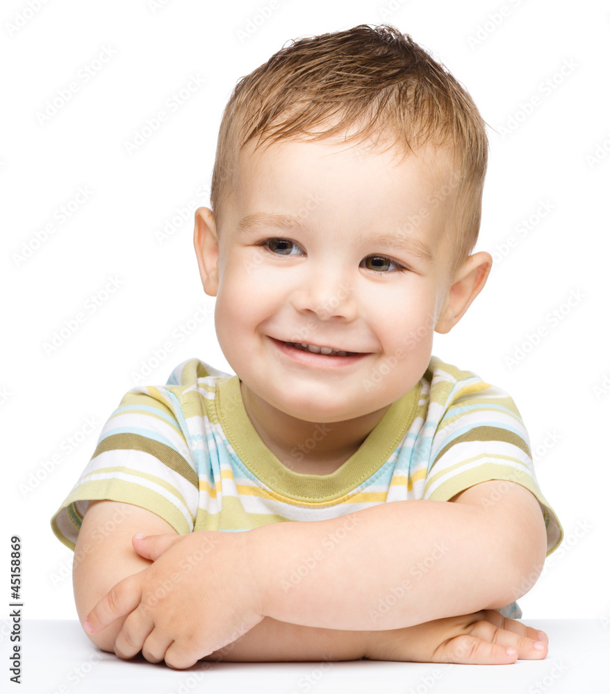 Portrait of a cute cheerful little boy