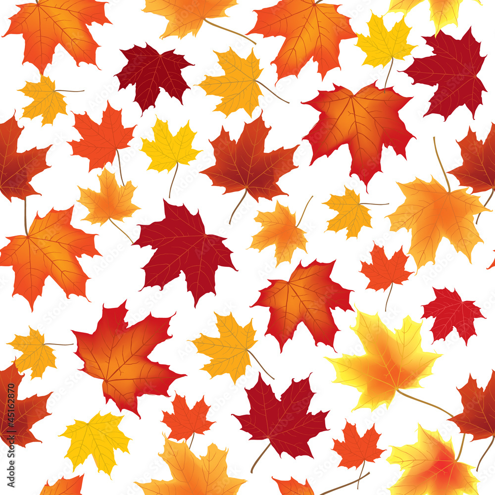Fototapeta premium autumn maple leaves seamless pattern background