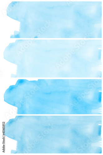 Set Of blue Abstract watercolor background 