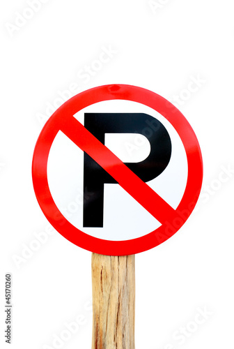Obraz na plátne A no parking sign on white background
