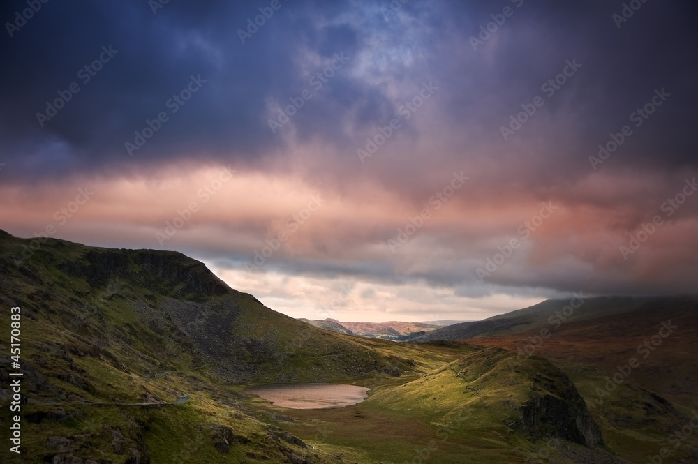 View from Mount Snowdon towards Carneddau mountain range during View from Mount Snowdon towards Carneddau mountain range during