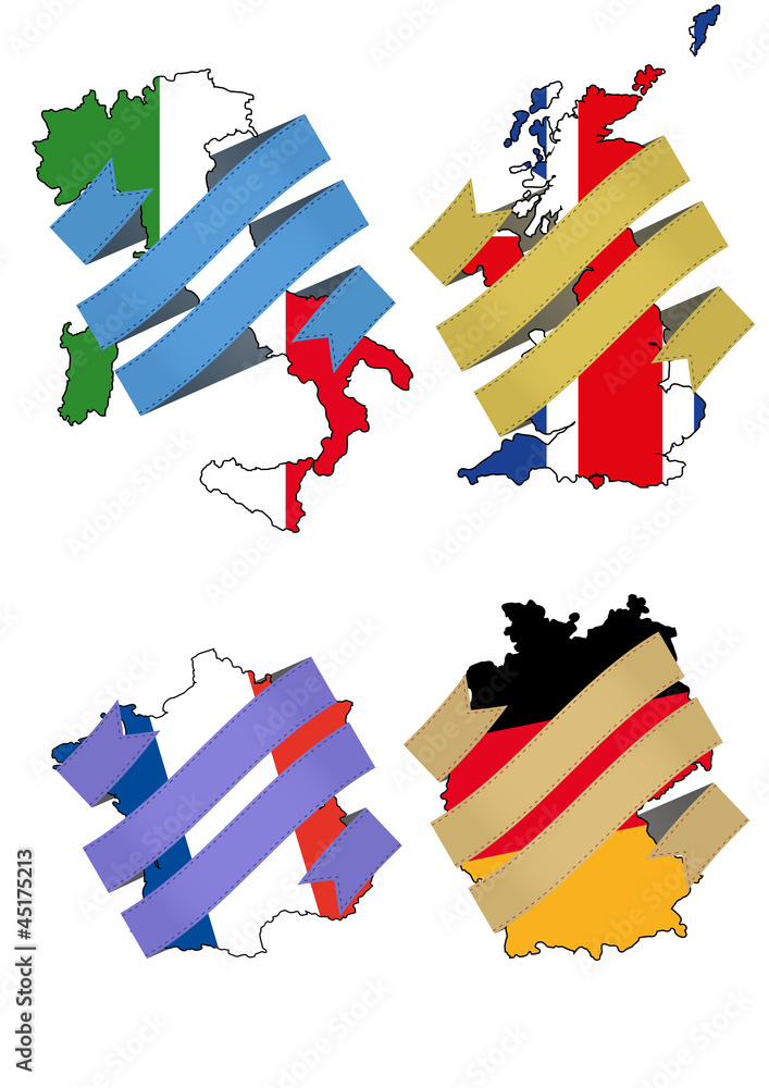 Obraz premium banner europe set