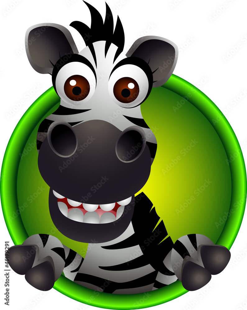 cute zebra head cartoon Stock Vector | Adobe Stock