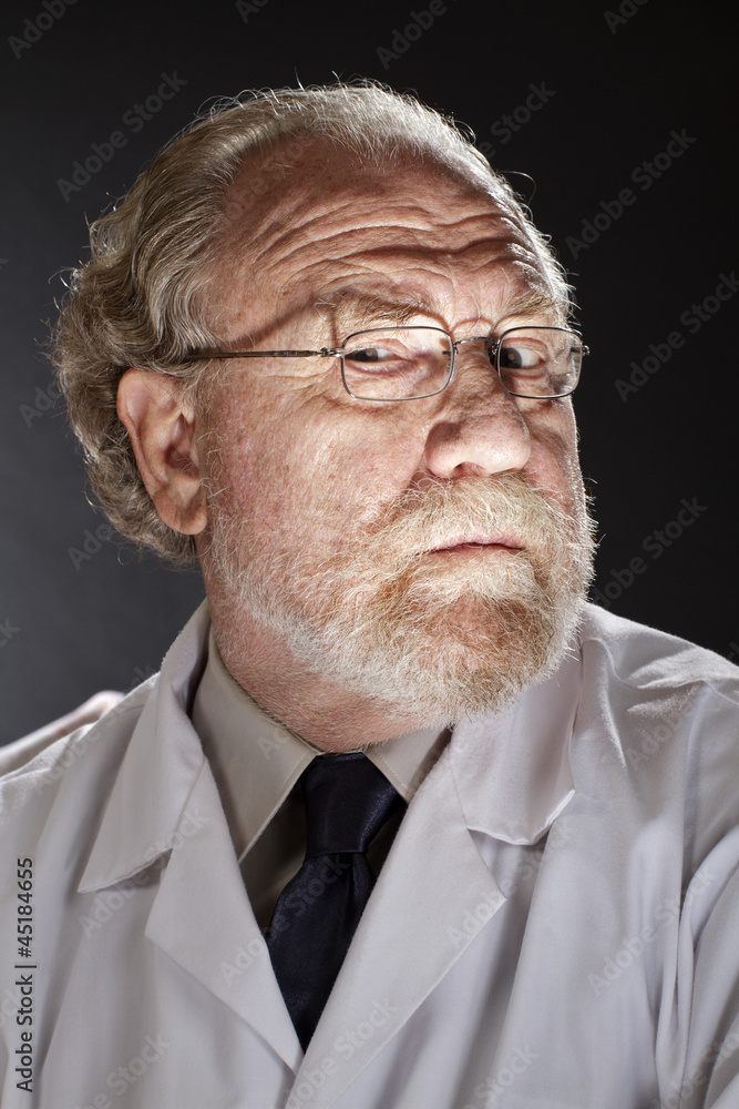 Fototapeta premium Evil doctor with sinister expression