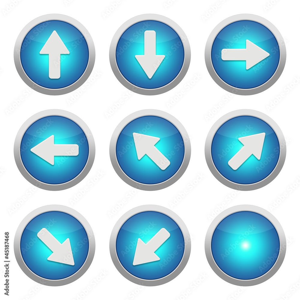 Blue icons with arrows Blue icons with arrows