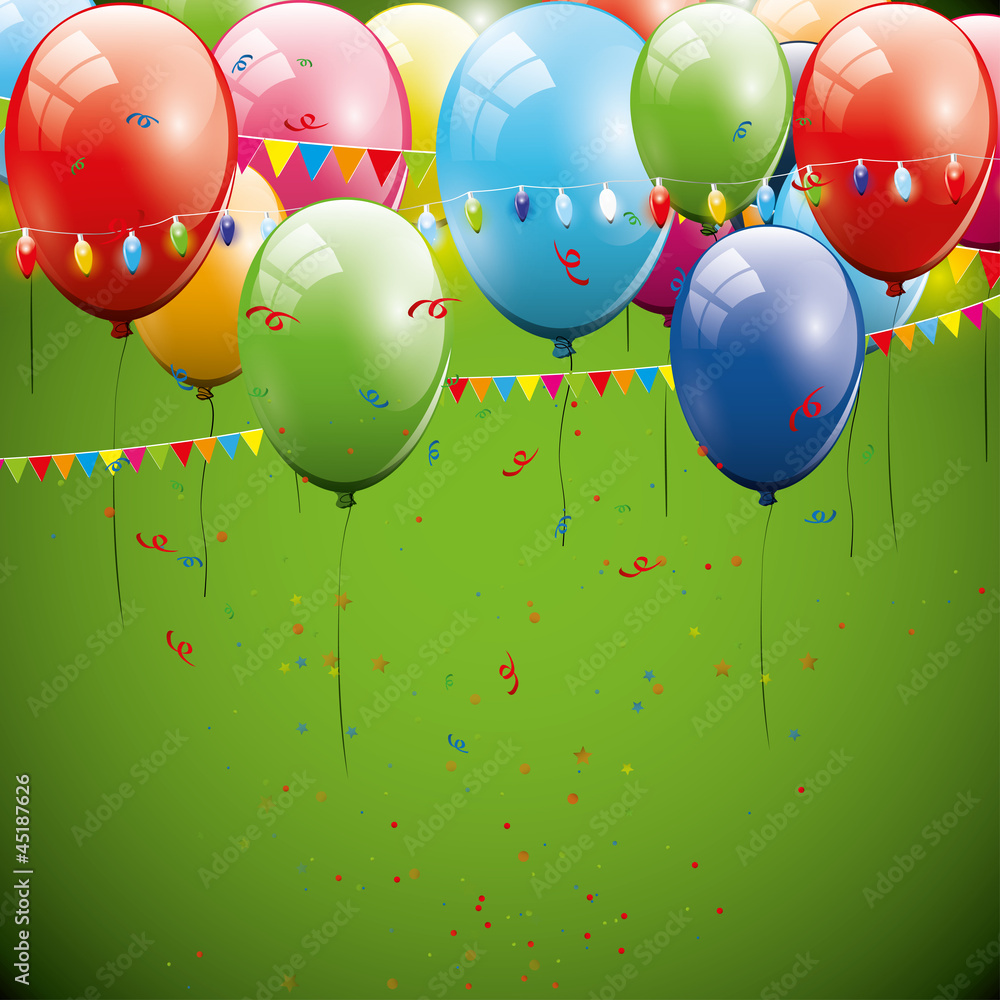 Green birthday background Stock Vector Adobe Stock