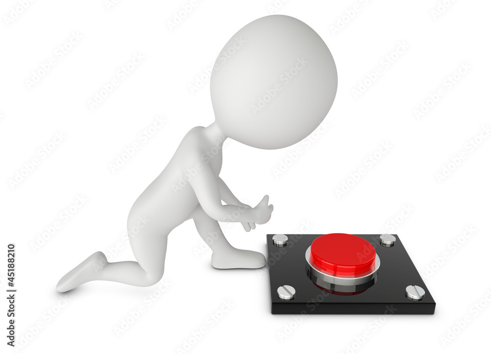 3d humanoid character press a button 3d humanoid character press a button