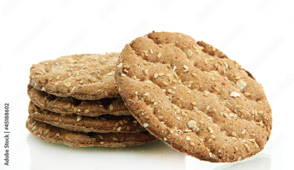 tasty crispbread isolated on white tasty crispbread isolated on white