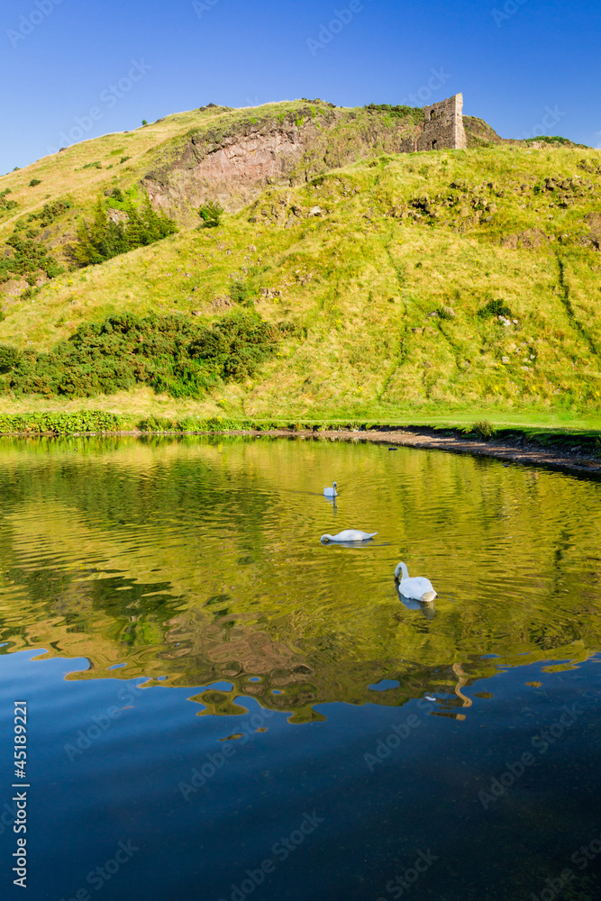 Fototapeta premium Beautiful view of the mountains and a lake in Scotland