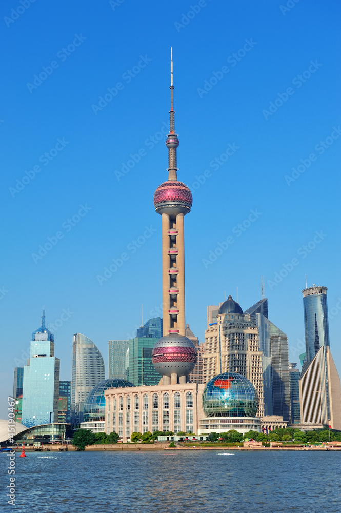 Naklejka premium Shanghai skyline