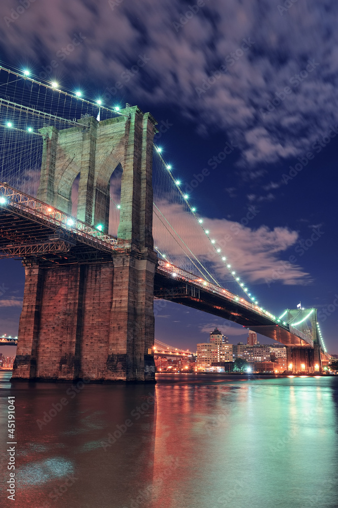 Fototapeta premium Urban bridge night scene