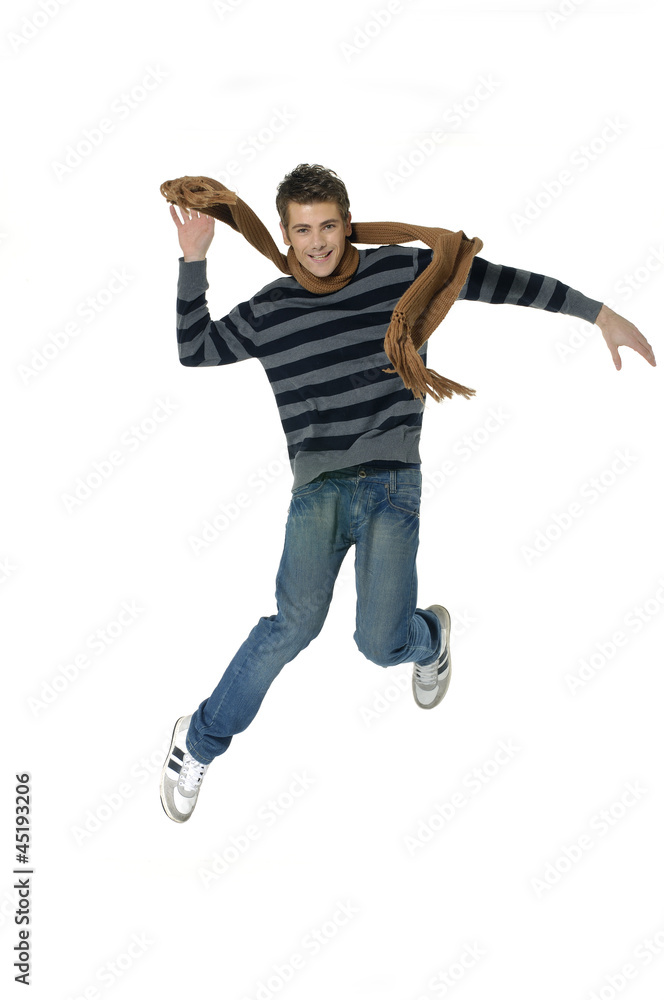 young man jumping for joy