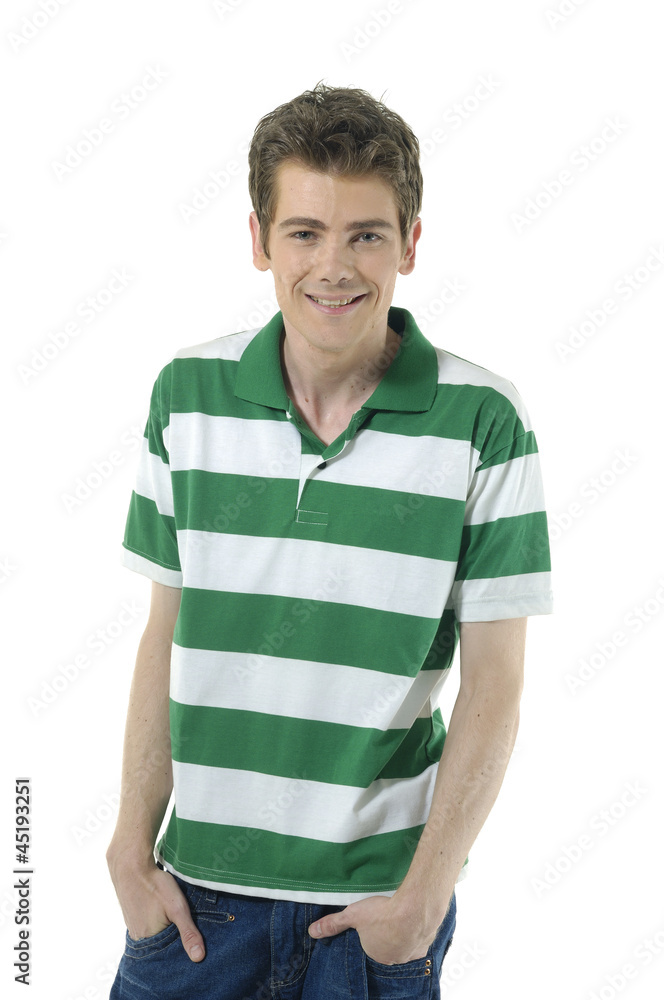 Young man standing with hands in pockets Young man standing with hands in pockets