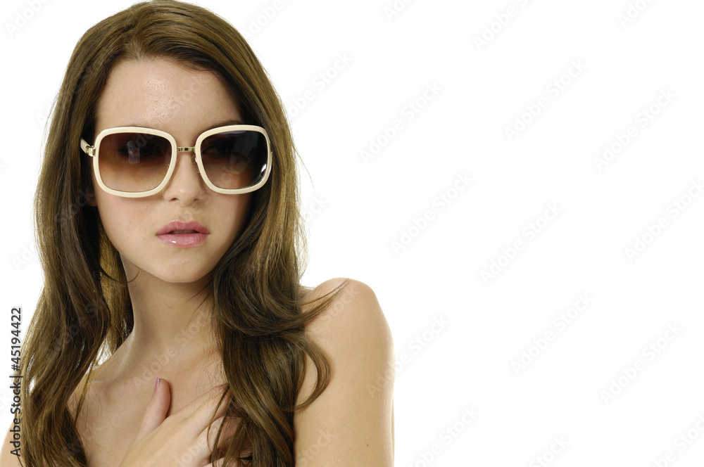 portrait of a happy young girl wearing sunglasses portrait of a happy young girl wearing sunglasses