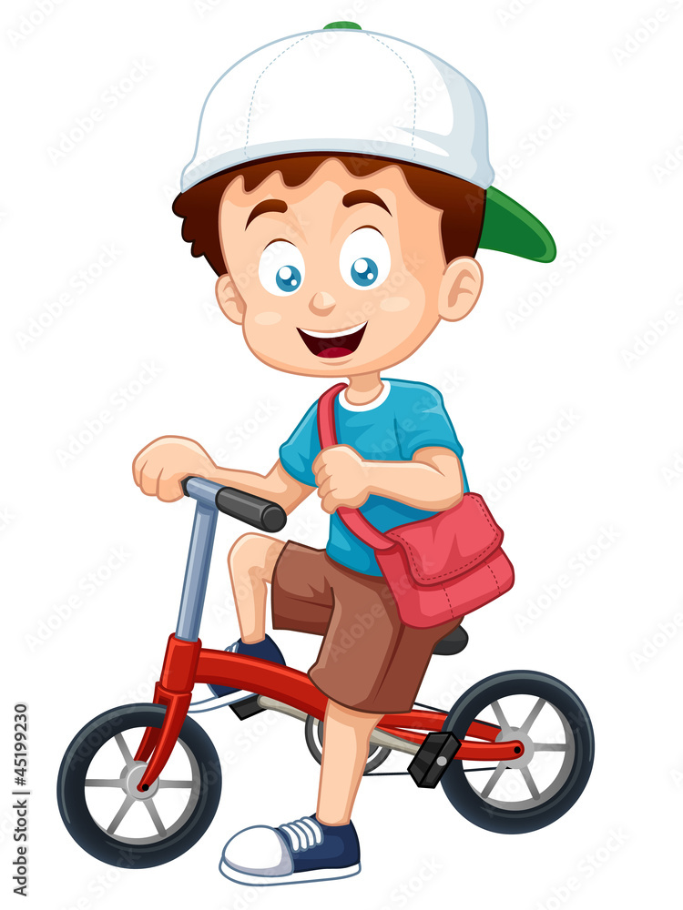 illustration of boy on a bicycle vector illustration of boy on a bicycle vector