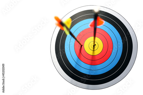 arrow hits target, one missed