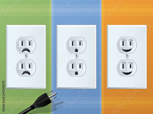 Power Outlet/Happy and Sad Receptacles