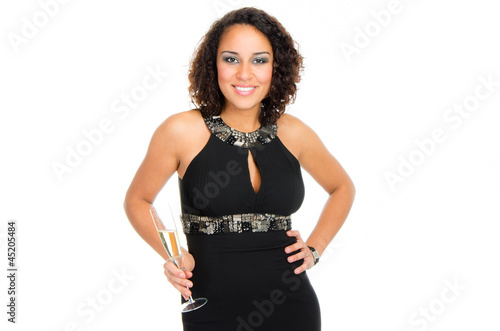 Canvas Print sexy frau mit sektglas
